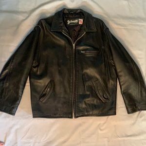 Schott NYC Toasty-Warm, Lined Men's Leather Jacket Zip Front